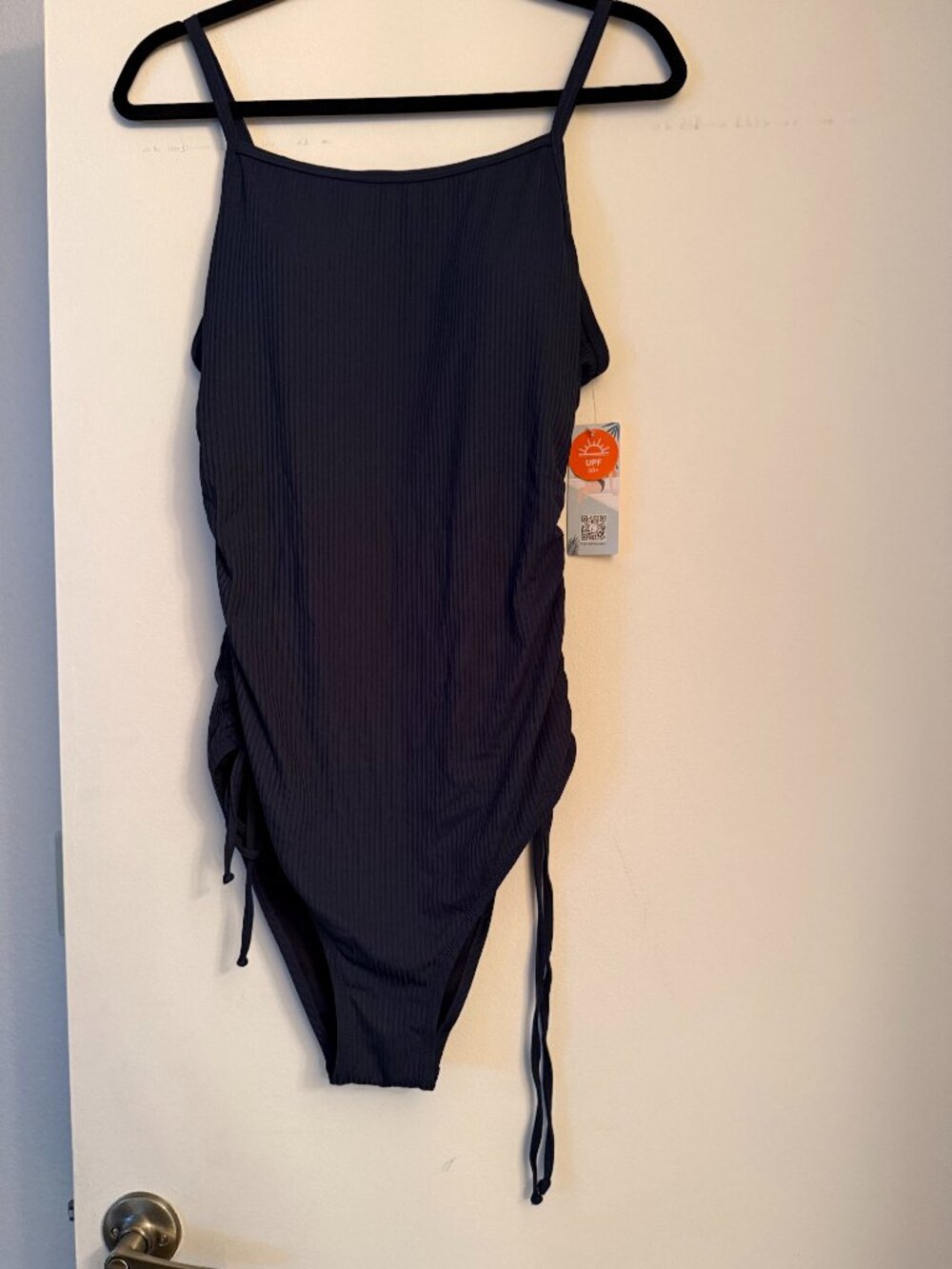 New Attraco Ribbed One-Piece Swimsuit UPF 50+ (Size L) blue